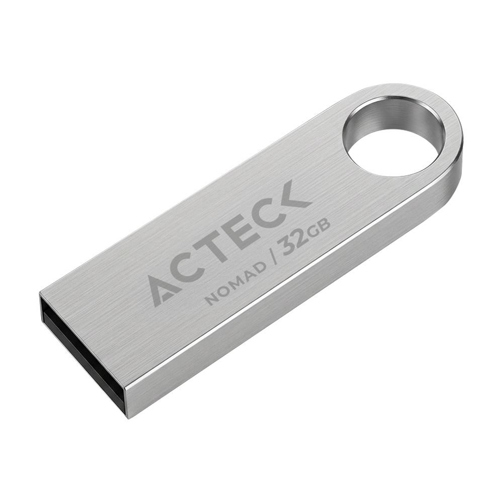 MEMORIA USB ACTECK (AC-946216) NOMAD METAL MUF-32000, 32 GB, USB 2.0, METALICA, PLATA
