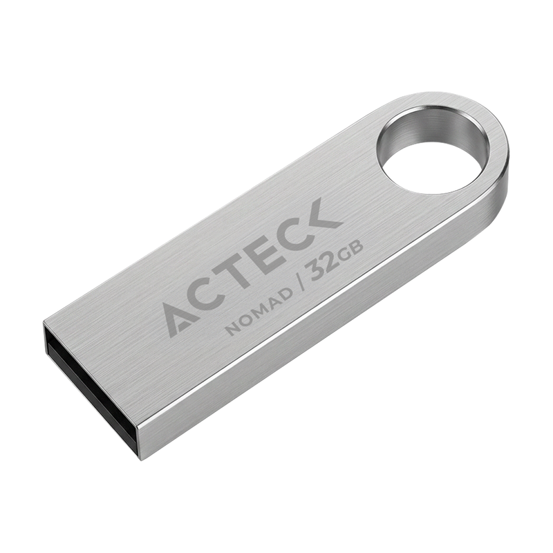 MEMORIA USB ACTECK (AC-946216) NOMAD METAL MUF-32000, 32 GB, USB 2.0, METALICA, PLATA