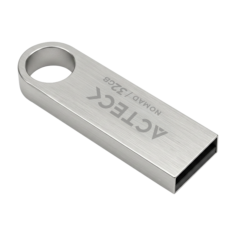 MEMORIA USB ACTECK (AC-946216) NOMAD METAL MUF-32000, 32 GB, USB 2.0, METALICA, PLATA