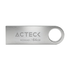 MEMORIA USB ACTECK (AC-946223) NOMAD METAL MUF-64000, 64 GB, USB 2.0, METALICA, PLATA