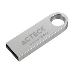 MEMORIA USB ACTECK (AC-946223) NOMAD METAL MUF-64000, 64 GB, USB 2.0, METALICA, PLATA