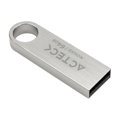 MEMORIA USB ACTECK (AC-946223) NOMAD METAL MUF-64000, 64 GB, USB 2.0, METALICA, PLATA
