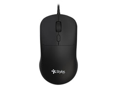 MOUSE ALAMBRICO STYLOS (STPMOA8B) 1600 DPI, 4 BOTONES, USB, NEGRO-1