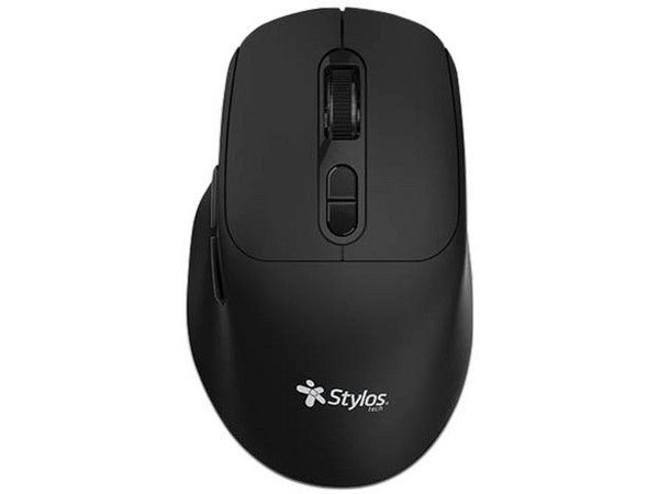 MOUSE INALAMBRICO STYLOS (STPMOI8B) 1600 DPI, 6 BOTONES, USB NANO 2.4GHZ, NEGRO