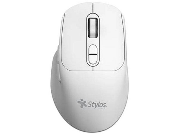 MOUSE INALAMBRICO STYLOS (STPMOI8W) 1600 DPI, 6 BOTONES, USB NANO 2.4GHZ, BLANCO
