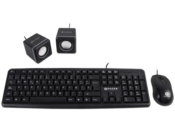 KIT 3 EN 1  NACEB (NA-228N) TECLADO,MOUSE,BOCINAS,USB 2.0,COLOR NEGRO