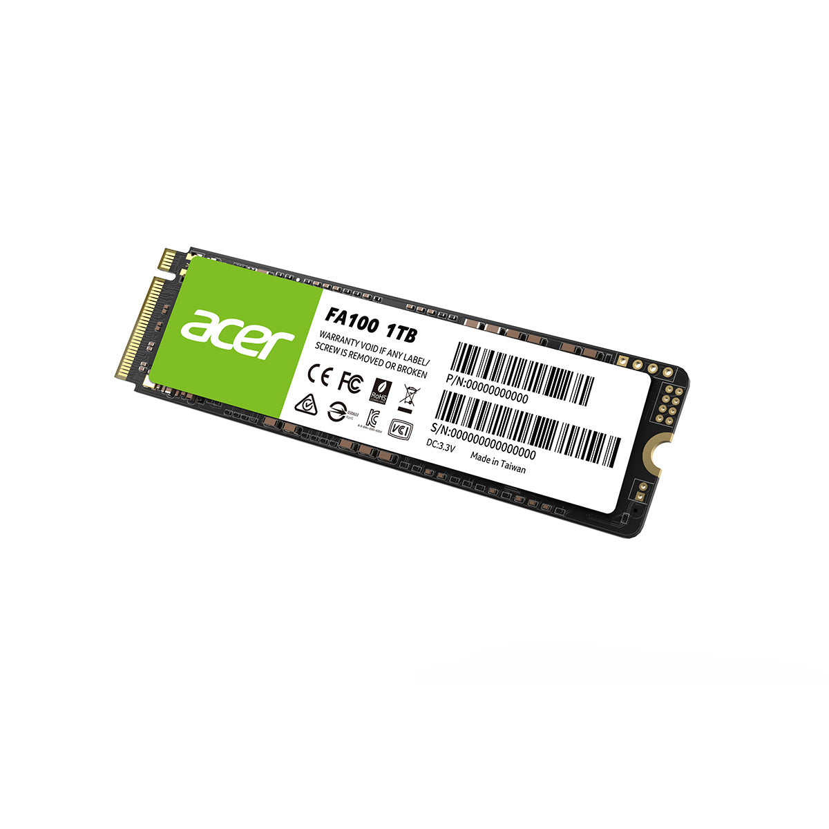 UNIDAD SSD M.2 ACER 1TB (BL.9BWWA.120) FA100, PCIE GEN3X4, 2280, 3300MB/S-3