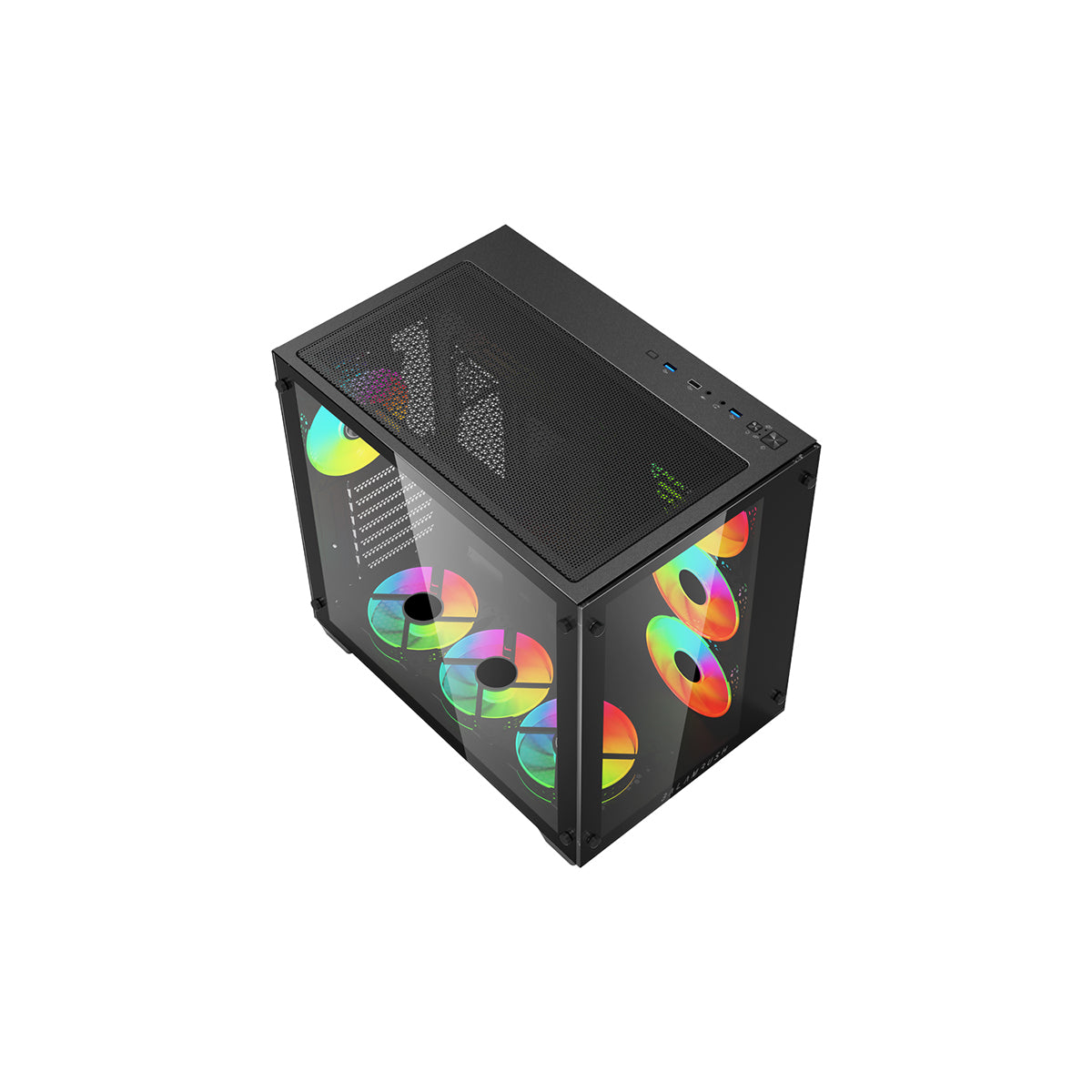 GABINETE BALAM RUSH (BR-935944) TANK PRO GM930,MICRO ATX,2*USB 3.0,CRISTAL TEMP,NEGRO-1