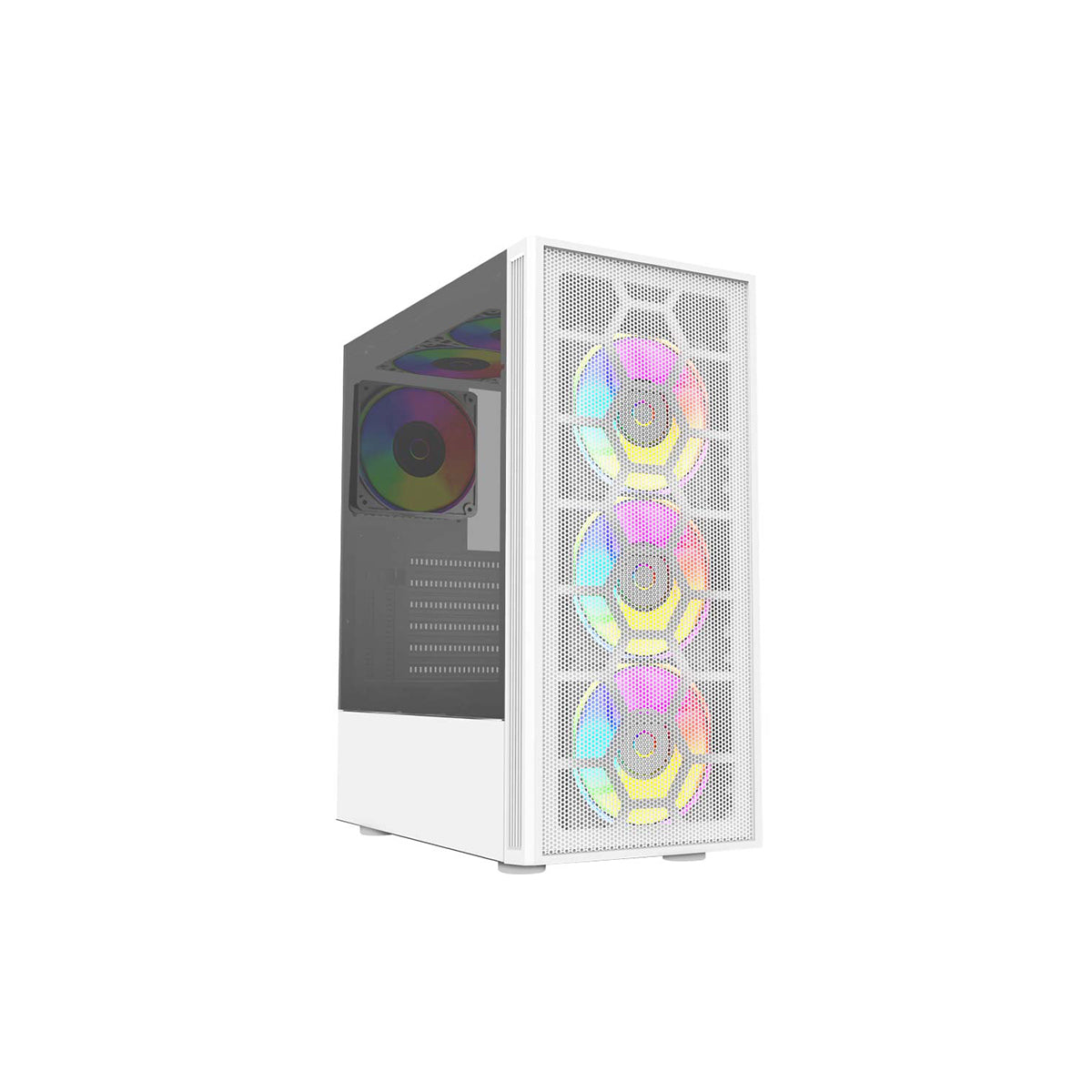 GABINETE BALAM RUSH (BR-935999) DRAGONFLY II MESH GM740,ATX,1*USB 3.0,CRISTAL TEMP,MALLA,BLANCO-1