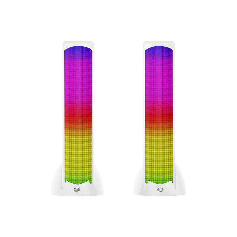 BOCINAS BALAM RUSH (BR-936989) GLIMM TOWER BG575,10W RMS,RGB 3 MODOS,AUX,BT,2.0 CANALES,BLANCO-1