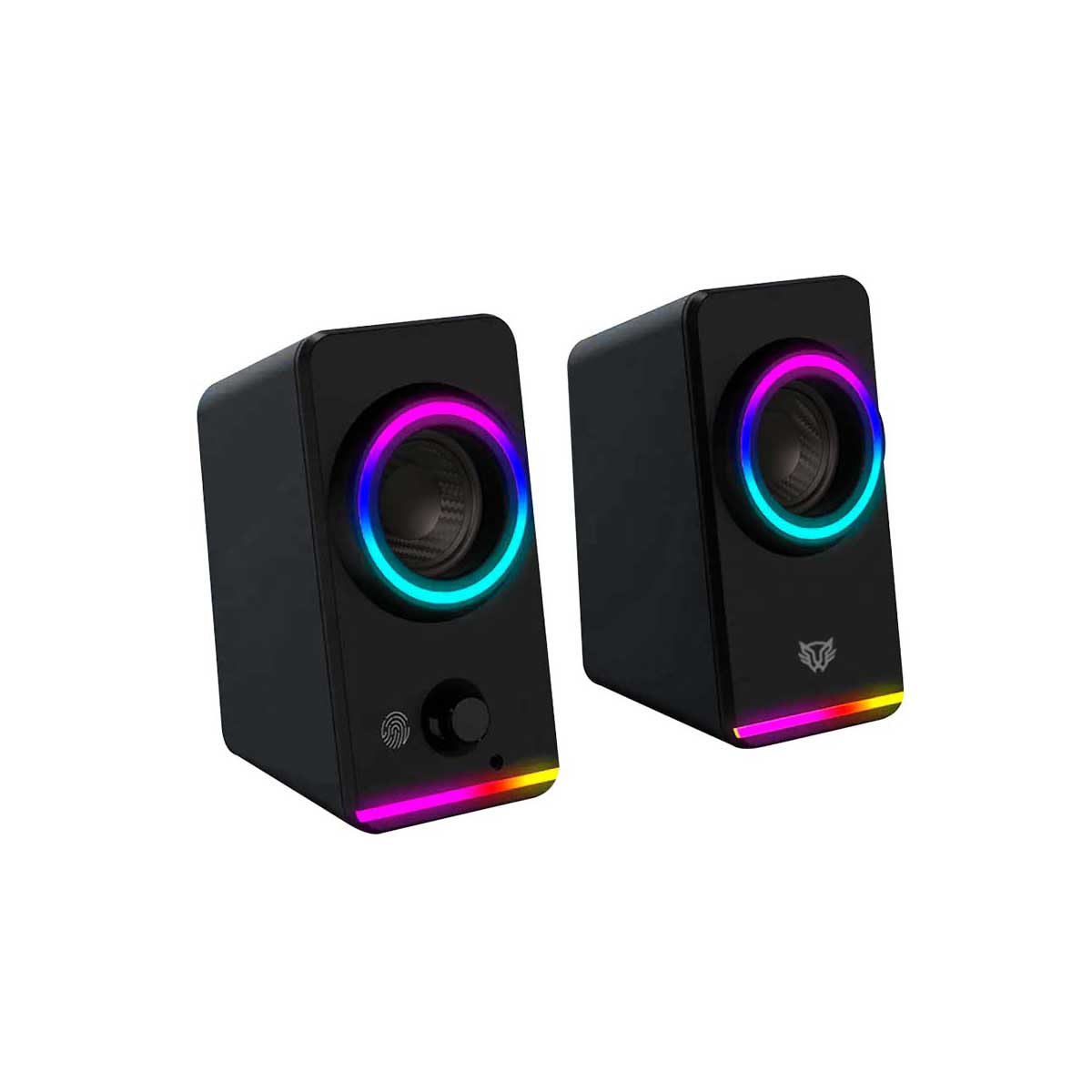 BOCINAS BALAM RUSH (BR-936996) GLIMER STYLE BG565,10W RMS,RGB 3 MODOS,AUX,BT,2.0 CANALES,NEGRO
