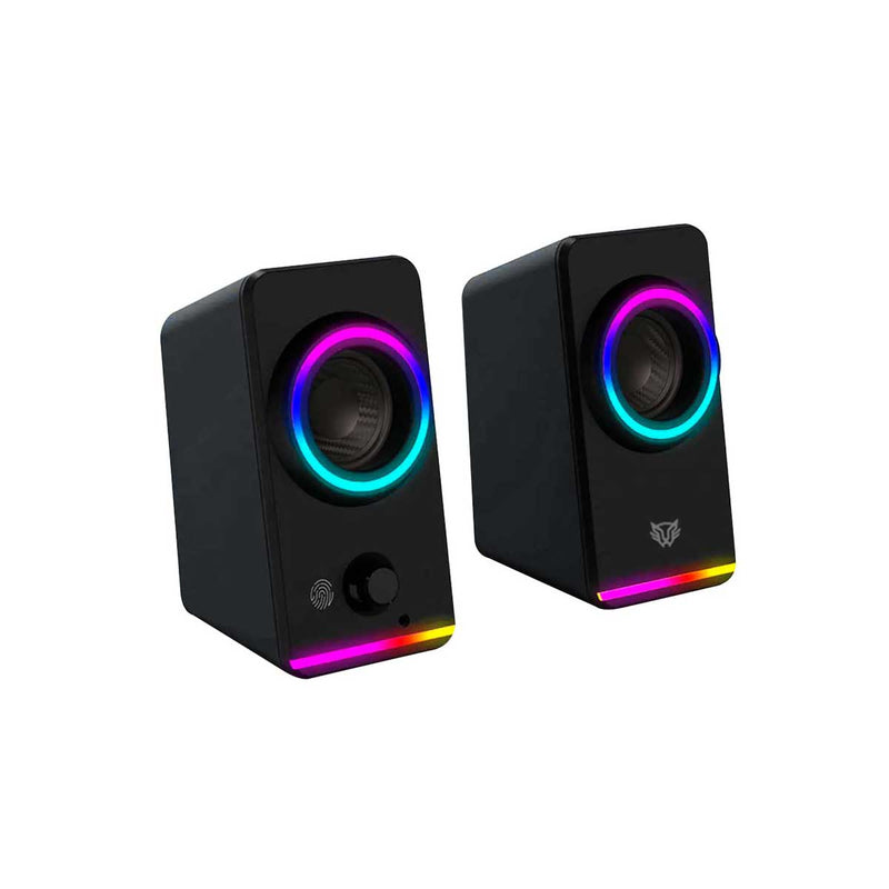 BOCINAS BALAM RUSH (BR-936996) GLIMER STYLE BG565,10W RMS,RGB 3 MODOS,AUX,BT,2.0 CANALES,NEGRO-1