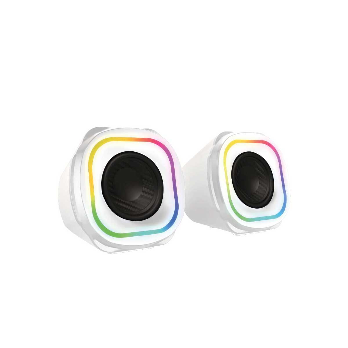 BOCINAS BALAM RUSH (BR-937023) GLIMER QUAD BG555,10W RMS,RGB 3 MODOS,AUX,BT,2.0 CANALES,BLANCO