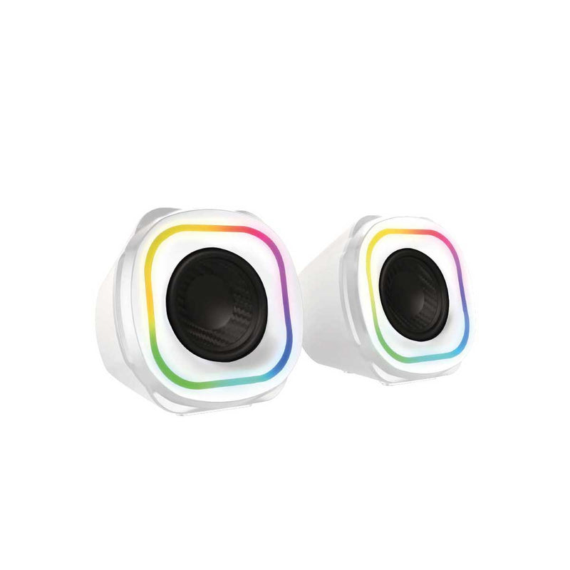BOCINAS BALAM RUSH (BR-937023) GLIMER QUAD BG555,10W RMS,RGB 3 MODOS,AUX,BT,2.0 CANALES,BLANCO-1