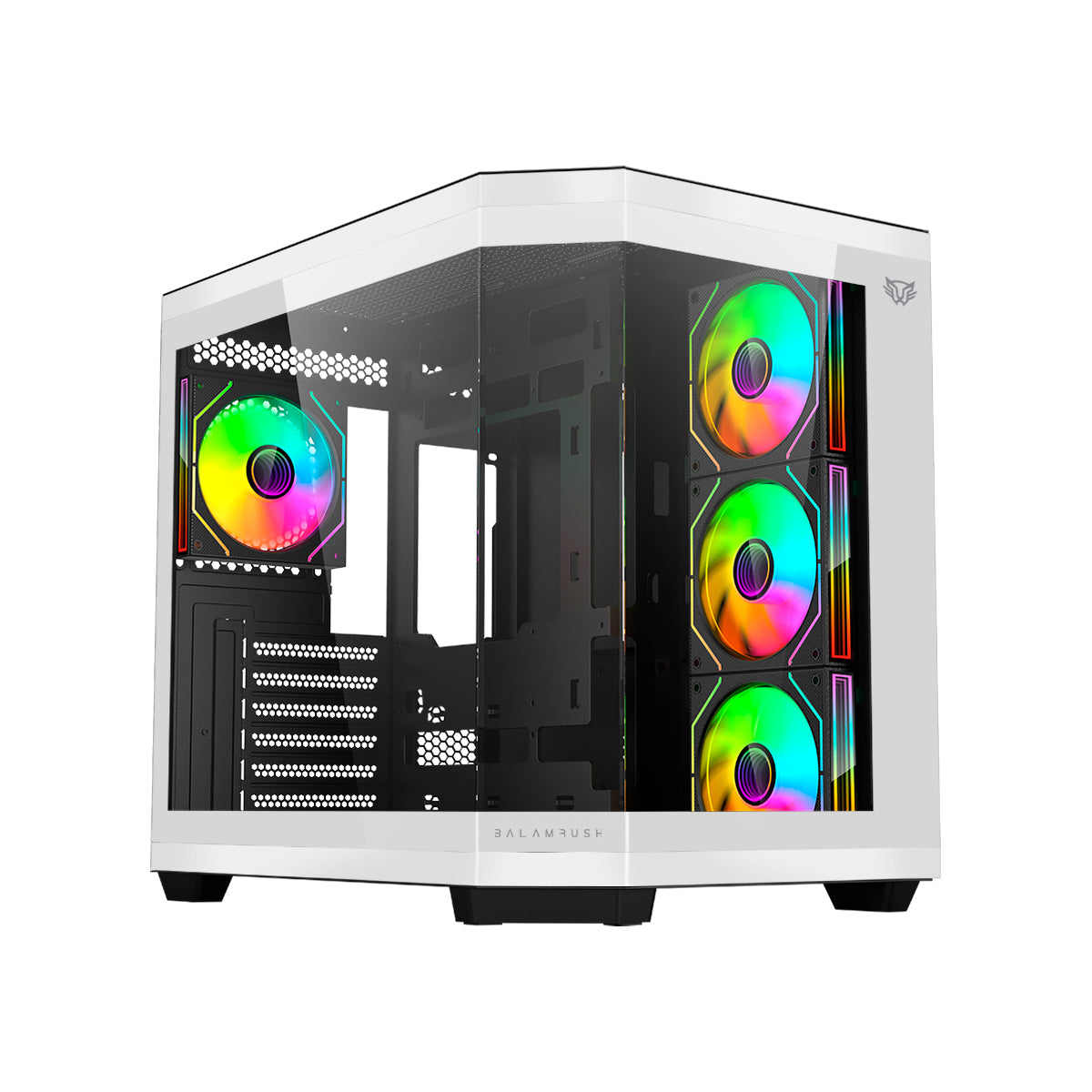 GABINETE BALAM RUSH (BR-938693) TANK MASTER 9600TB,ATX,1*USB 3.0,CRISTAL TEMP,4 FAN,BLANCO Y NEGRO-1
