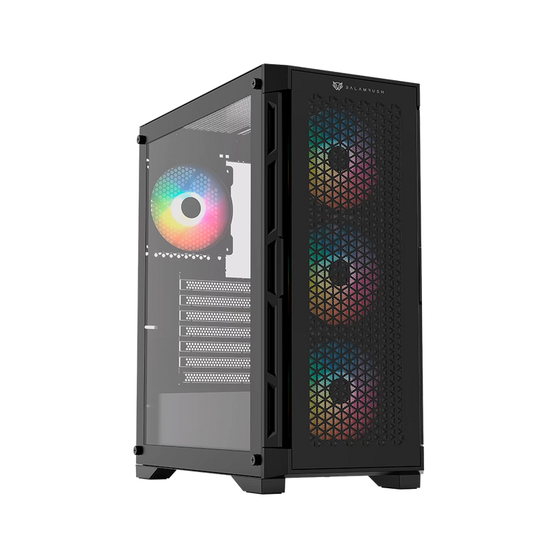 GABINETE BALAM RUSH (BR-938839) CARBONO TWIN MATE 5000,MICRO ATX,1*USB 3.0,DOBLE PANEL,4 FAN,NEGRO