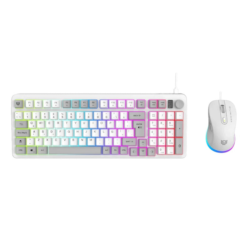 KIT TECLADO Y MOUSE BALAM RUSH SQUAD CONQUEST KG515 BLANCO