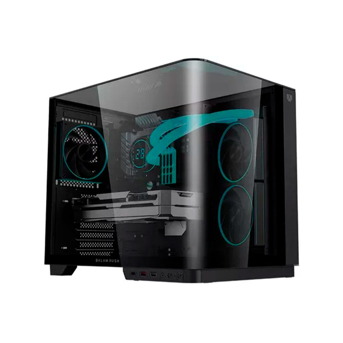 GABINETE BALAM RUSH (BR-941570) TANK EXPERT CURVE 6800,ATX,1*USB 3.0,CRISTAL TEMP,FAN 3*120MM,ARGB,NEGRO