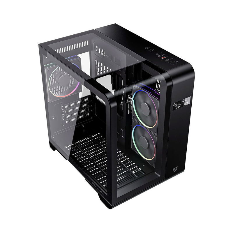 GABINETE BALAM RUSH (BR-941617) TANK EXPERT CURVE 6400,MICRO ATX,CRISTAL TEMP,1 FAN,DISPLAY,NEGRO-1
