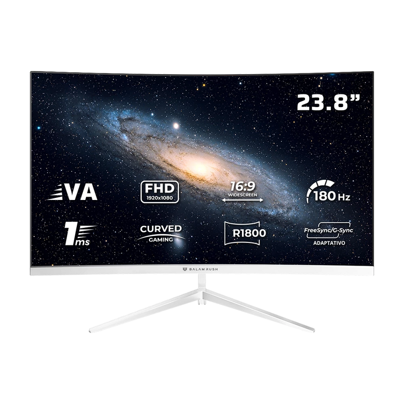 MONITOR 23.8" BALAM RUSH(BR-943048)ANDROMEDA MAG24Y,FHD,180HZ,1*HDMI 2.1,1*DP 1.4,1*TIPO C+3.5 MM,BLANCO