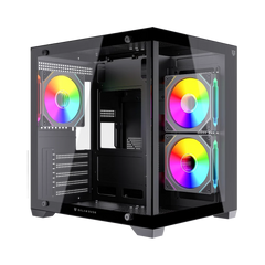 GABINETE BALAM RUSH(BR-943857)TANK GLOW MAX 3900,M-ATX,S/F,1*USB 3.0,3FAN 120MM ARGB,FULL CRISTAL NEGRO