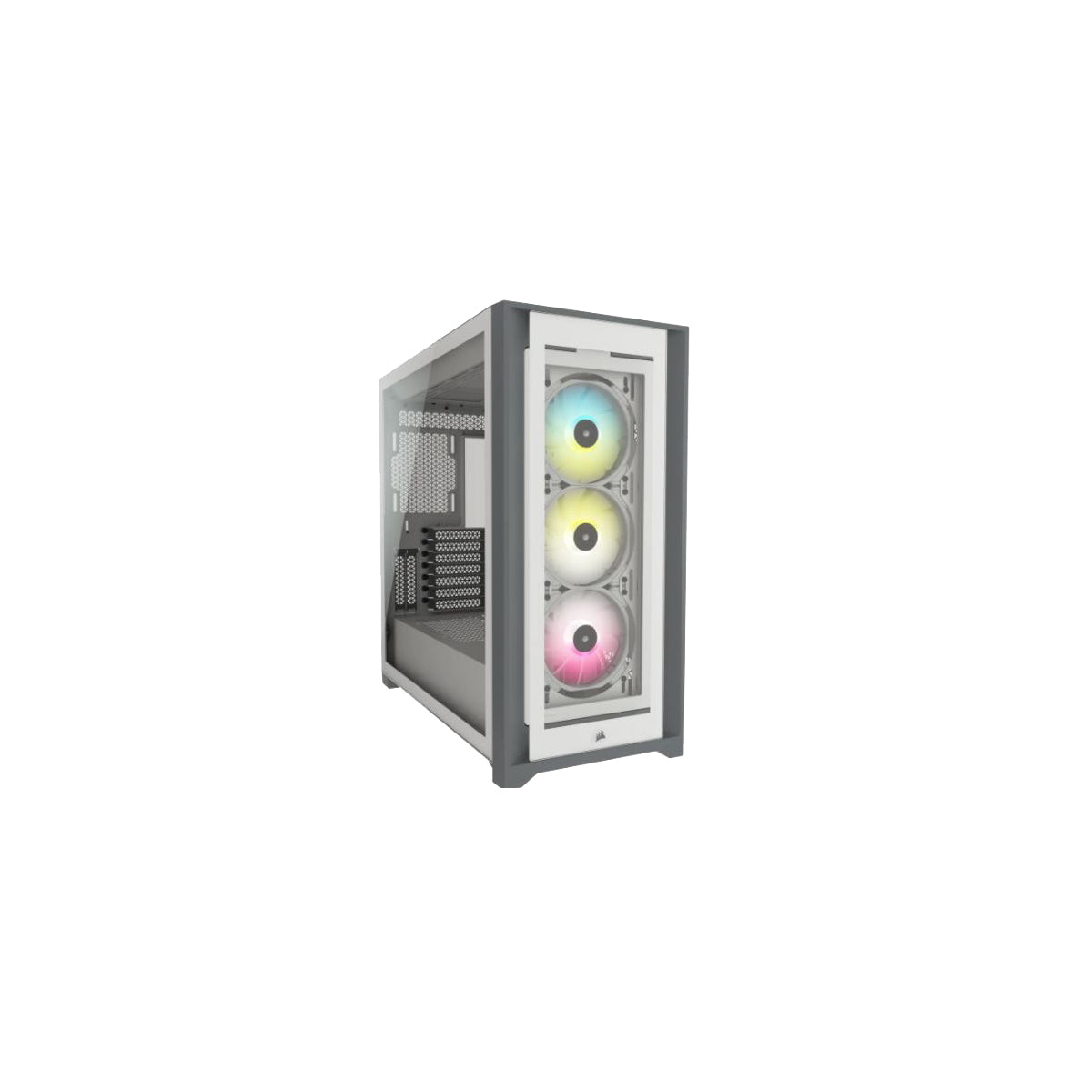 GABINETE CORSAIR (CC-9011213-WW) ICUE 5000X RGB BLANCO CRISTAL TEMPLADO MED-TORRE SIN FUENTE