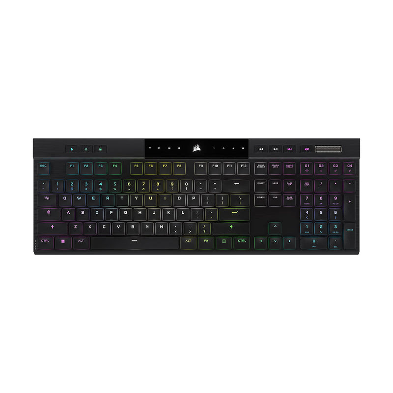 TECLADO MECANICO CORSAIR (CH-913A01U-NA) K100 AIR WIRELESS RGB,CHERRY MX ULTRA,ULTRADELGADO,NEGRO-1
