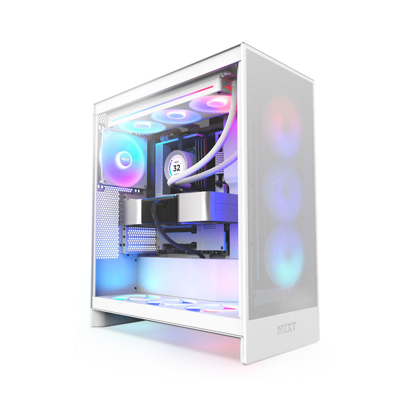 GABINETE NZXT (CM-H72FW-R1) H7 FLOW RGB, MID-TOWER 3 FANS RGB, ATX, BLANCO-1
