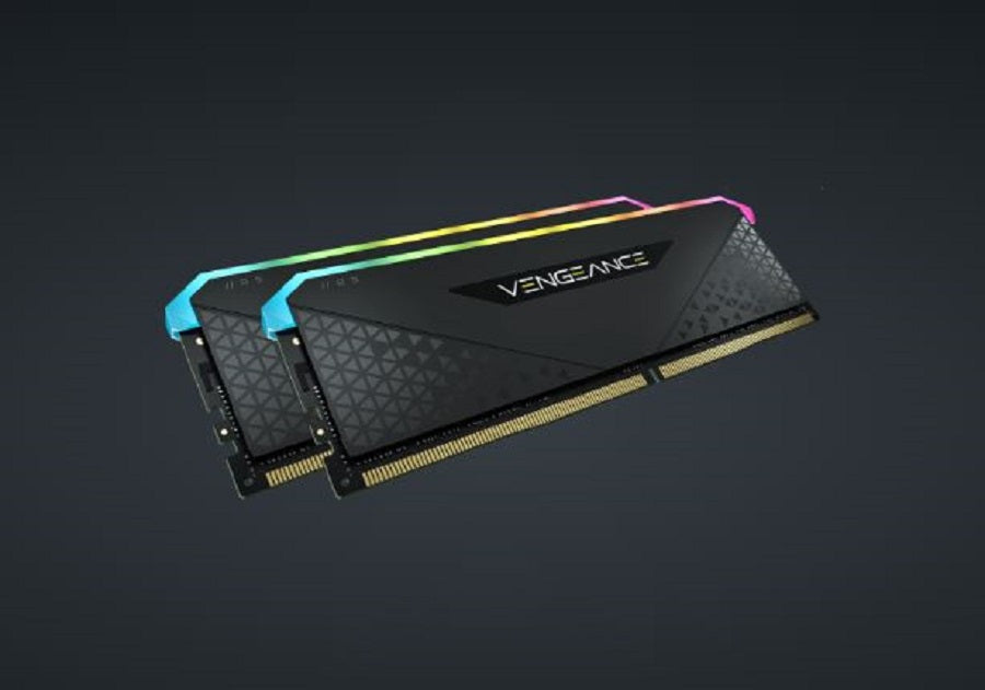 MEMORIA DIMM DDR4 CORSAIR (CMG32GX4M2E3200C16) 32GB 3200MHZ (2X16GB) VENGEANCE RGB RS, NEGRO, 1.35