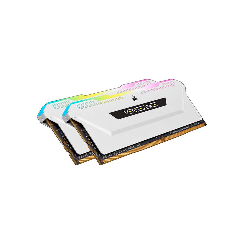 MEMORIA DIMM DDR4 CORSAIR (CMH16GX4M2D3600C18W) 16GB 3600MHZ(2X8GB) VENGEANCE RGB SLPRO BLANCO CL18-1