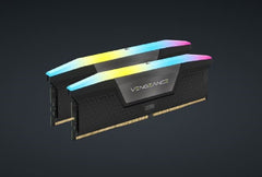 MEMORIA DIMM DDR5 CORSAIR (CMH64GX5M2D6000C40) 64GB 6000MT/S (2X32GB) VENGEANCE RGB LED, NEGRO, 1.35-1