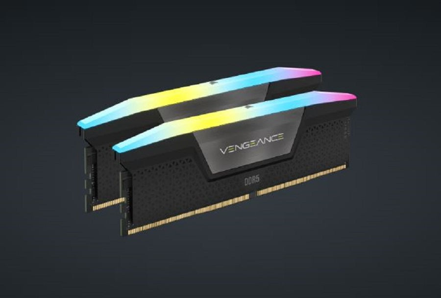MEMORIA DIMM DDR5 CORSAIR (CMH64GX5M2D6000C40) 64GB 6000MT/S (2X32GB) VENGEANCE RGB LED, NEGRO, 1.35