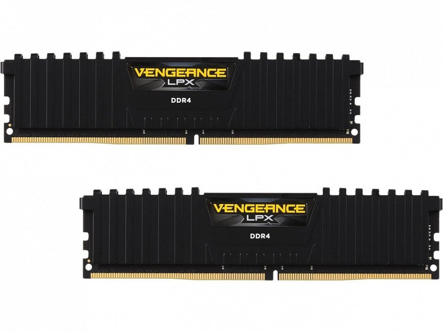 MEMORIA DIMM DDR4 CORSAIR (CMK32GX4M2A2666C16) 32GB 2666MHZ (2X16GB) VENGEANCE LPX, 1.2V, C. DISIPADOR, NEGRA