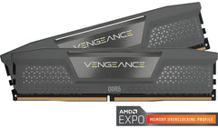 MEMORIA DIMM DDR5 CORSAIR (CMK64GX5M2D6000Z40) 64GB 6000MT/S (2X32GB) VENGEANCE, C DISIPADOR, 1.35V, GRIS-1