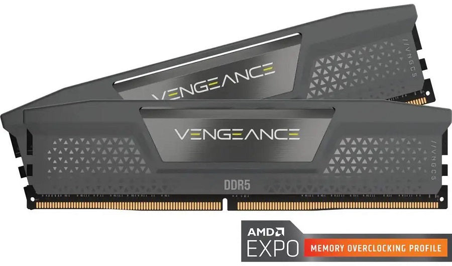 MEMORIA DIMM DDR5 CORSAIR (CMK64GX5M2D6000Z40) 64GB 6000MT/S (2X32GB) VENGEANCE, C DISIPADOR, 1.35V, GRIS