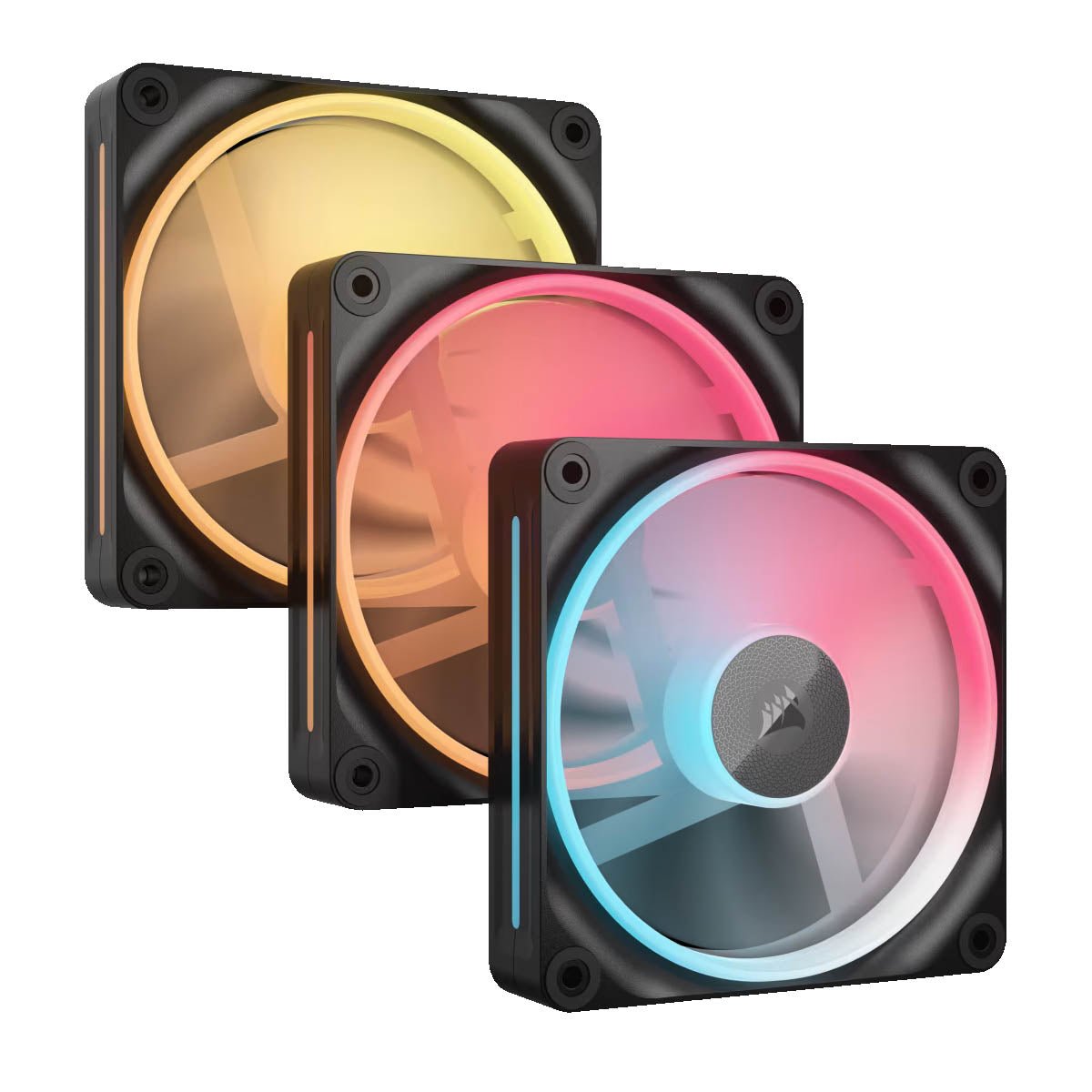 VENTILADOR GABINETE CORSAIR (CO-9051050-WW) ICUE LINK LX120 RGB, 3 FAN, 120MM, MAGNETICO, NEGRO