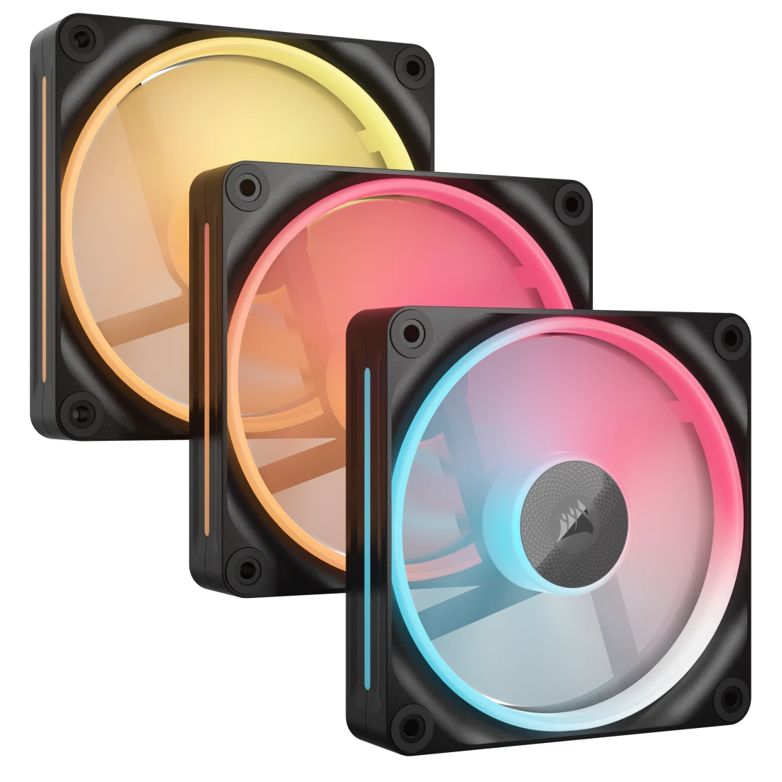 VENTILADOR GABINETE CORSAIR (CO-9051050-WW) ICUE LINK LX120 RGB, 3 FAN, 120MM, MAGNETICO, NEGRO-1