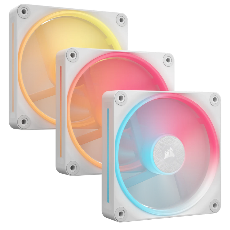 VENTILADOR GABINETE CORSAIR (CO-9051054-WW) ICUE LINK LX120 RGB, 3 FAN, 120MM, MAGNETICO, BLANCO-1