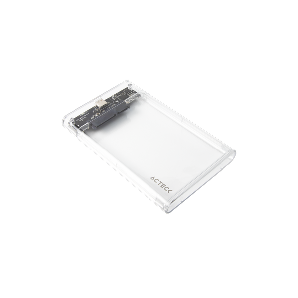 GABINETE P/DISCO DURO 2.5" ACTECK (AC-934688) ARMOR CLEAR, TRANSPARENTE, HC430,MAX 2TB,MICRO B-USB C