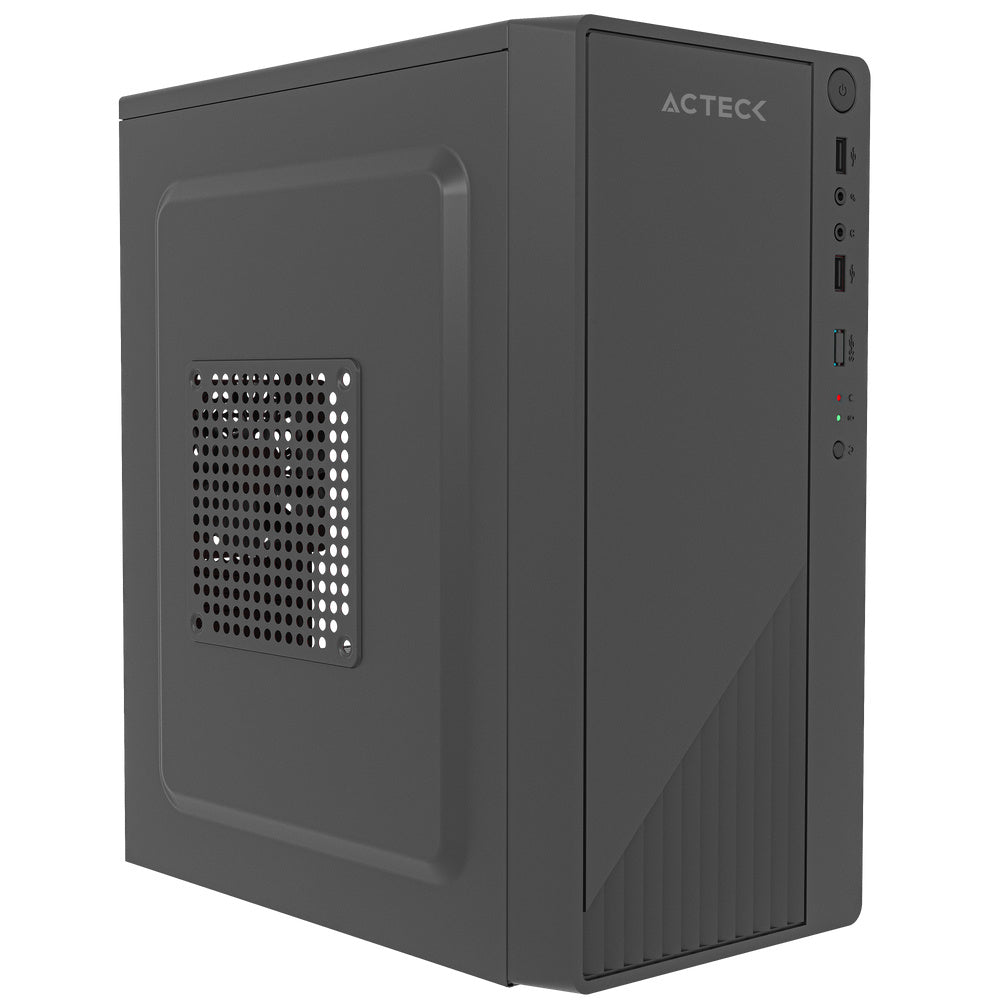 GABINETE ACTECK (AC-939539) KIOTO GC220F,MICRO ATX,FUENTE 500W,2*USB 2.0,NEGRO