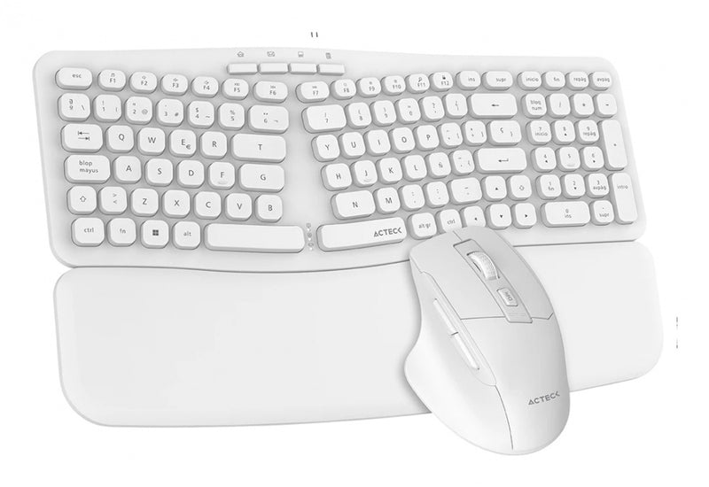 KIT TECLADO Y MOUSE INALAMBRICO ACTECK (AC-939874) ULTRA CONFORT MK650,USB RF,100 TEC,1600 DPI,BLANC-2