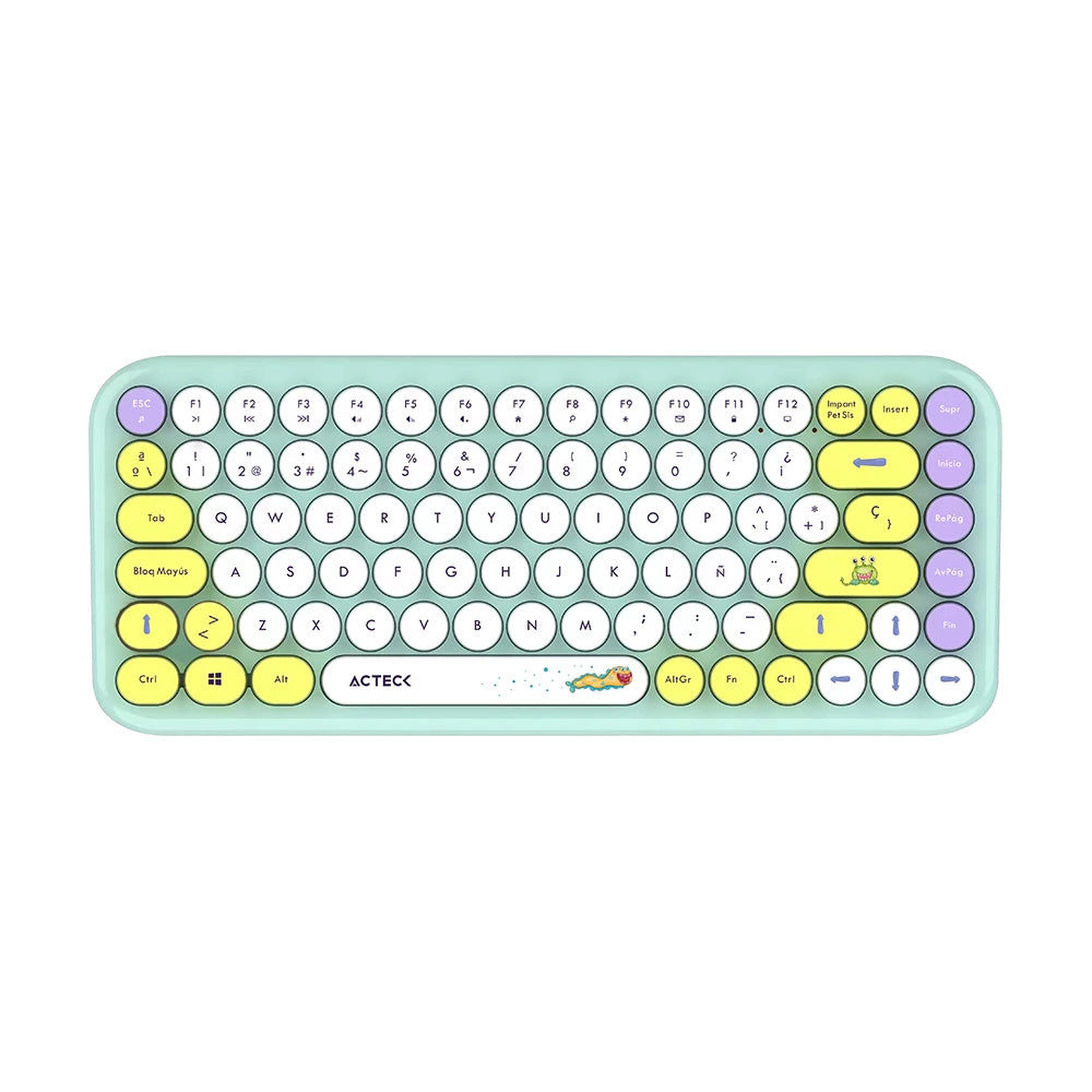 KIT TECLADO Y MOUSE INALAMBRICO ACTECK (AC-940238) MK480 CHIC K-COLORS,RF USB,85 TECLAS,65%,VERDE