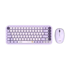 KIT TECLADO Y MOUSE INALAMBRICO ACTECK (AC-940252) MK480 CHIC K-COLORS,RF USB,85 TECLAS,65%,VIOLETA-1