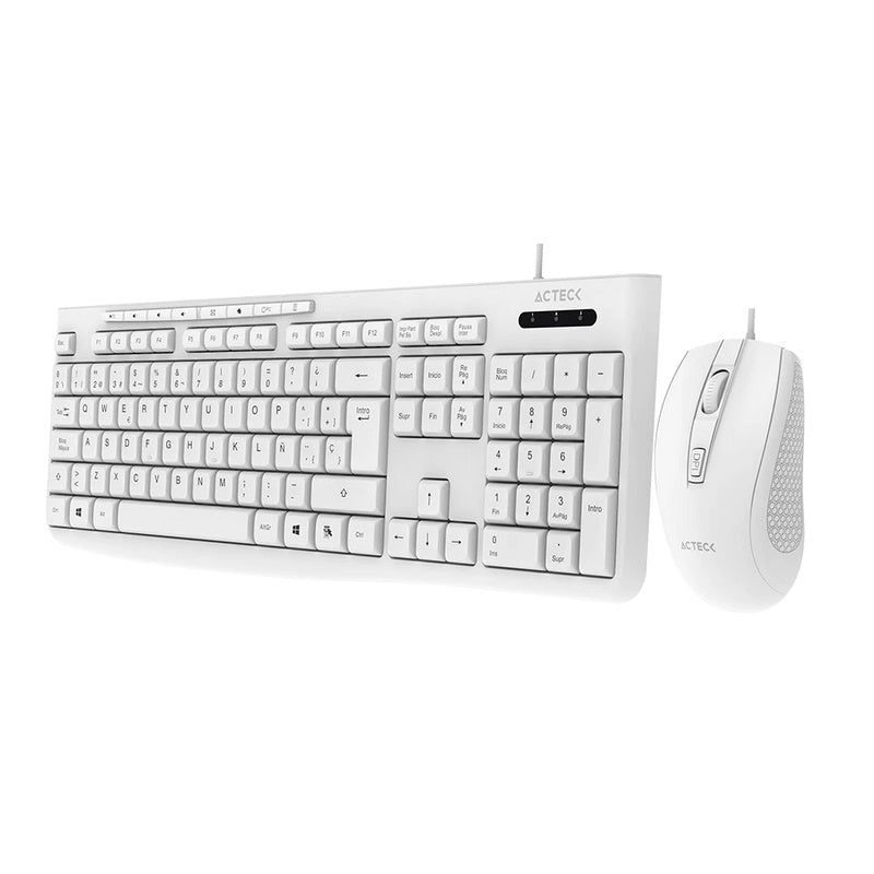 KIT TECLADO Y MOUSE ALAMBRICO ACTECK (AC-941792) CREATOR PRIME MK455,USB,105 TECLAS,1600DPI,BLANCO-2