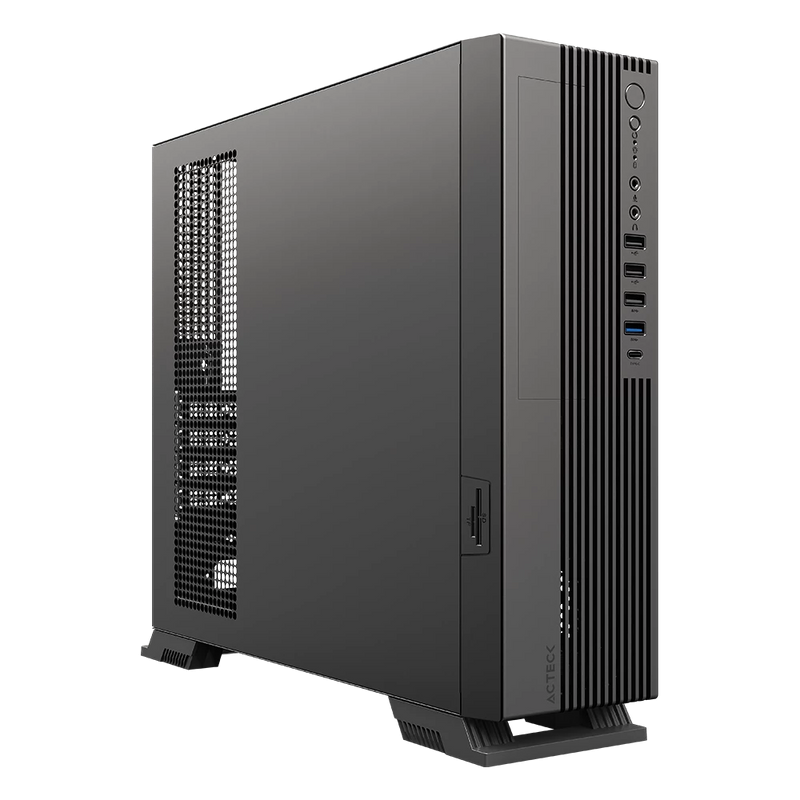 GABINETE ACTECK(AC-943079)ONEX SLIM GS450,SFX 500W,3*USB 2.0,USB 3.0,USB TIPO C 3.0,MIC+AUDIO,LECTOR SD,METALICO,NEGRO