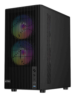 GABINETE ACTECK(AC-943819)ZYRON GC606,MAX M-ATX,S/FUENTE,1*USB A 3.0, 1*USB A 2.0,3FAN 120 MM FRGB,PANEL CRISTAL+FRENTE RANURADO,NEGRO-1