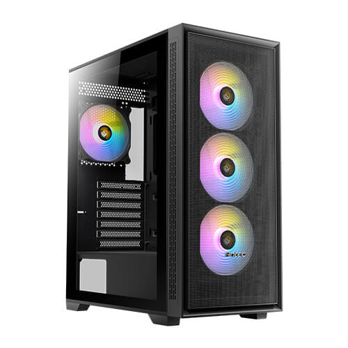 GABINETE ANTEC (AX81 ELITE) MEDIA TORRE ATX,CRISTAL,S/FUENTE,4*FAN,3*USB,NEGRO