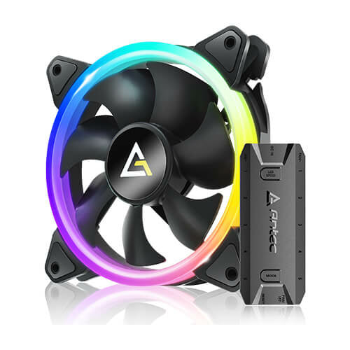 VENTILADOR P/GABINETE ANTEC (NEON 120 ARGB) 1 FAN 120MM ARGB,1600 RPM,NEGRO