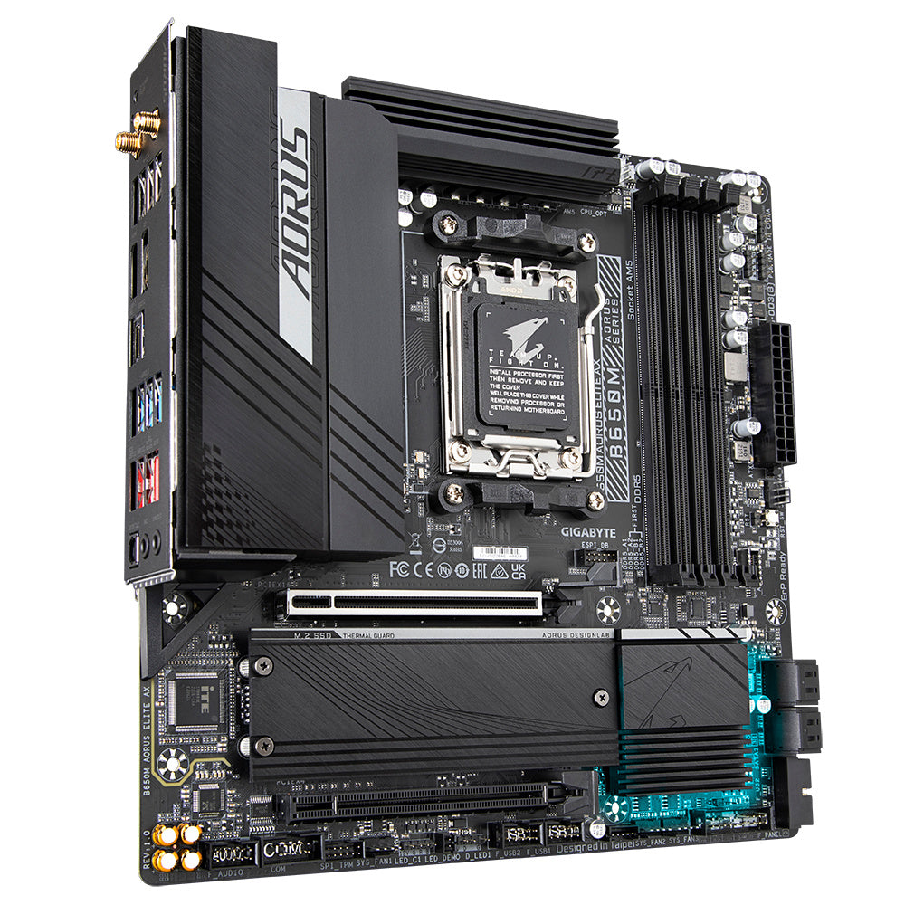 MOTHERBOARD GIGABYTE (B650M AORUS ELITE AX) SOCKETAM5, 4*DDR5,M.2, DP, HDMI, MICRO ATX WIFI6-2