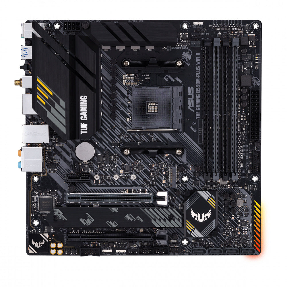 MOTHERBOARD ASUS (TUF GAMING B550M-PLUS WIFI II)  SOCKET AM4,4*DDR4,HDMI,DP,PCIE-4.0,WIFI6,MICRO ATX-2
